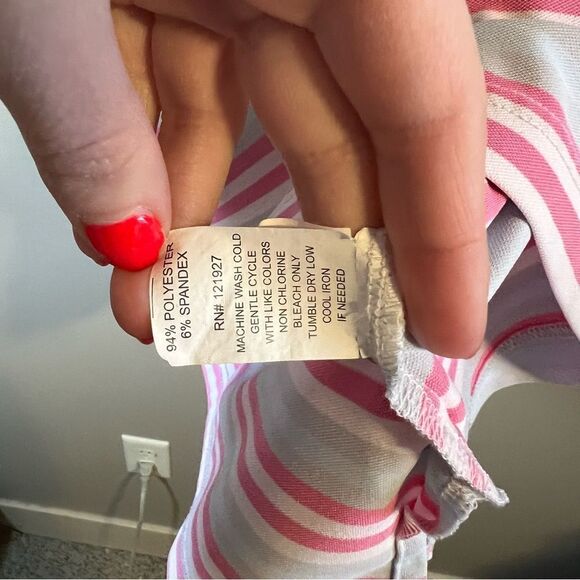 ✨ Johnnie-O Pink Blue Striped Short Sleeve Polo Men’s Large Golf - Picture 6 of 11